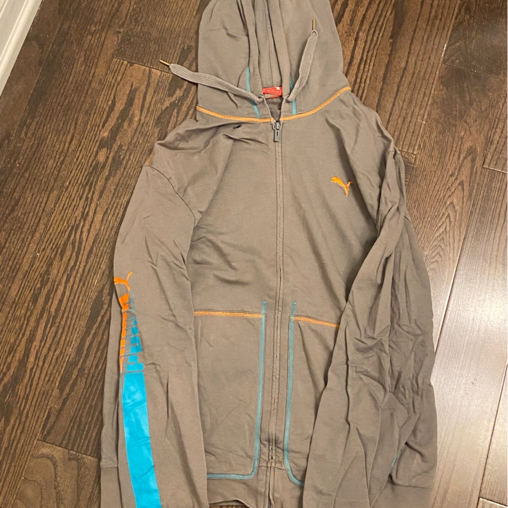 Puma grey zip up vintage